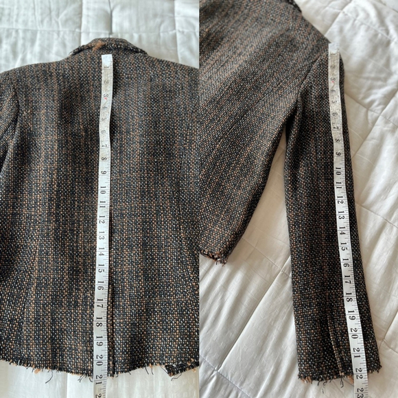 NWT Club Monaco Tweed Sarina Jacket 00 Black / Orange / Gold - Picture 4 of 16